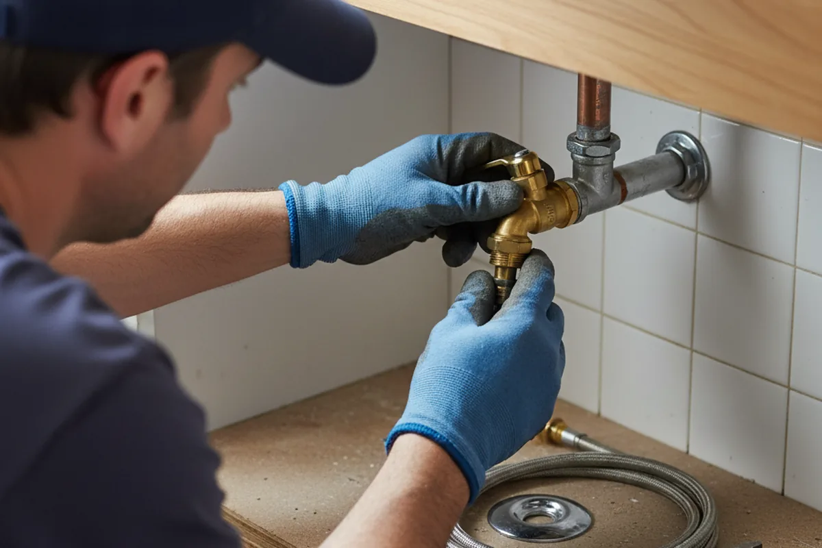 Shutoff valve and fitting work during Burst Pipe Repair in Union City